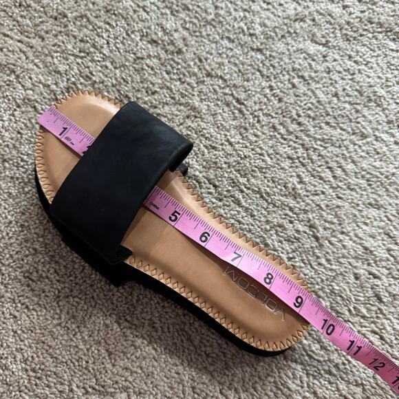 Volcom Women's Simple Slides Open Toe Sandals Size 6 w/ Black Leather Band - Picture 11 of 11